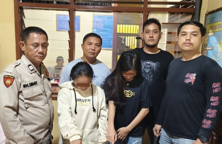 Dua Wanita Pemakai Sabu,  Menangis Diamankan Polsek Gunung Malela
