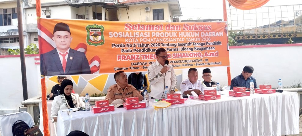 Anggota DPRD Siantar Franz Theodor Sihaloho, Sosialisasi Perda Insentif Tenaga Pendidik pada Pendidikan Nonformal Bidang Keagamaan