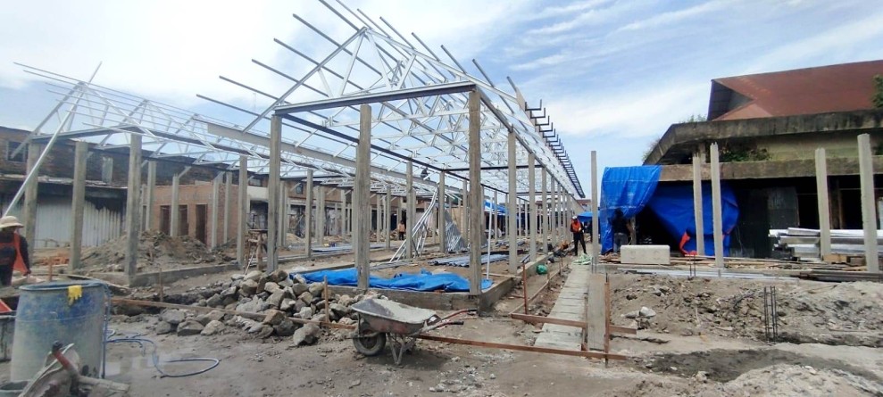BPBD Siantar Kejar Target , Pembangunan Kios Pasar Dwikora Parluasan Selesai September