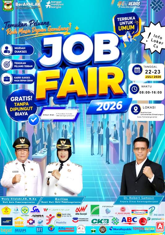Job Fair 2026 Digelar Pemko Siantar, Tersedia 1.000 Lebih Lowongan Pekerjaan